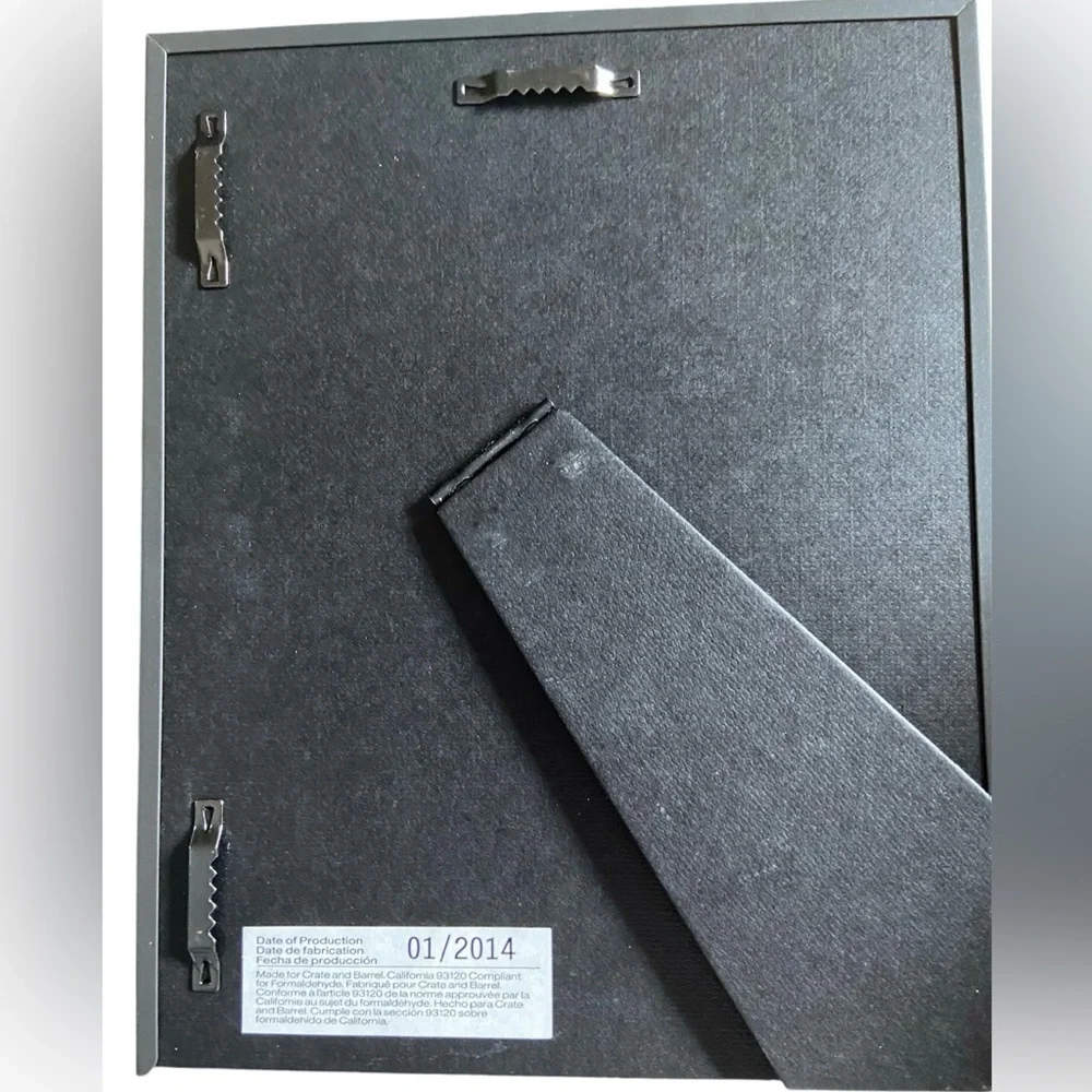 Crate&Barrel Black brush metal shadow box picture frame 5x7 new